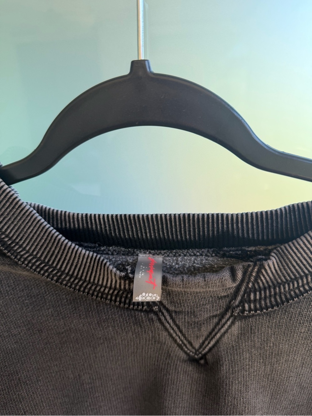 Free People Dark Gray Boxy Crewneck - Picture 3 of 4